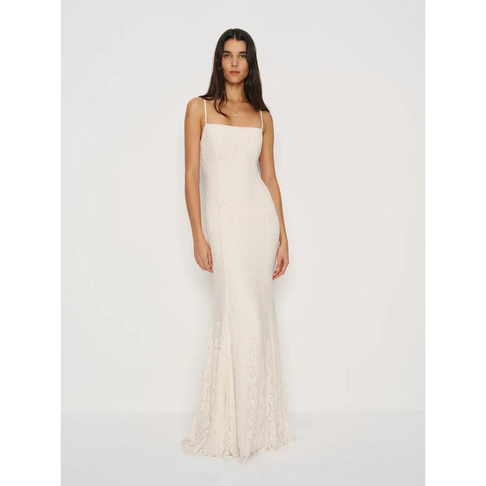 NWT Reformation Fae Lace Maxi Dress Wedding Gown Size 4 Ivory #9G603 - Picture 3 of 14